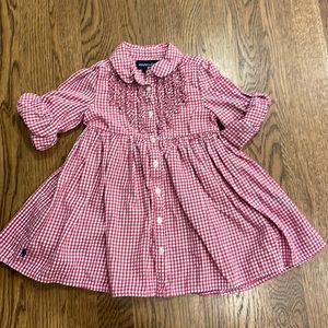 18 mo Ralph Lauren raspberry gingham dress. Excellent condition.